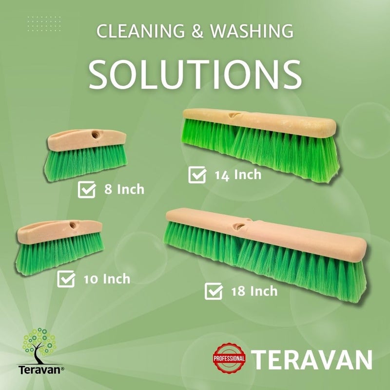 Teravan Green Flow Through Brush Head, Extra Soft Bristle Brush for Gentle Car Wash, RV, Boat, Window & Floor Cleaning, Compatible with Pole Handle (10-inch) - Image 5
